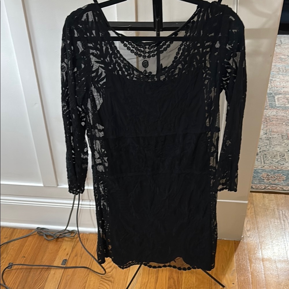 Express Black Sheath Long Sleeve Cocktail Dress